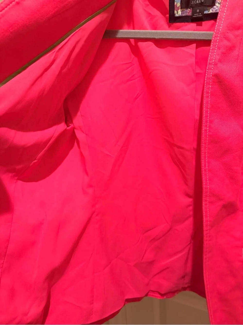 J. Crew Vibrant Hot Pink Open-Front Blazer linen